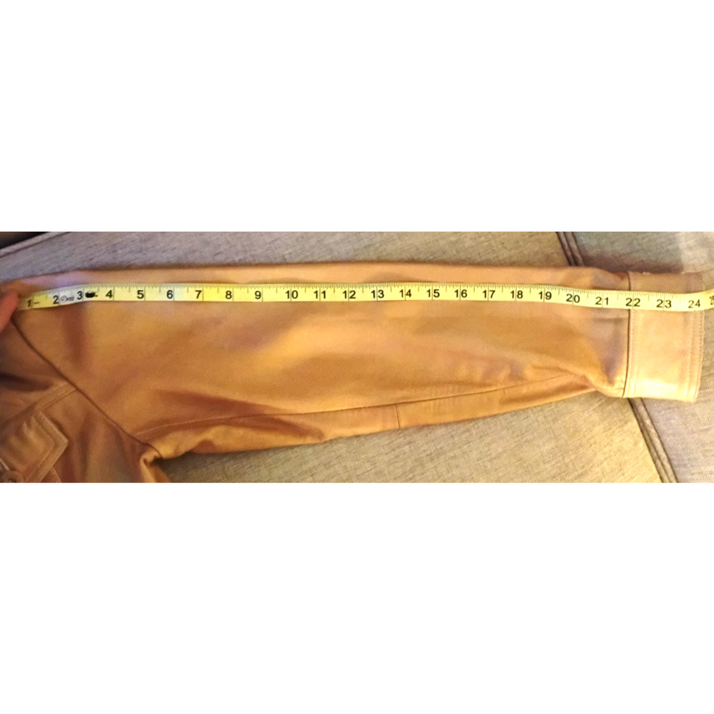 Womens Medium Wilsons Maxima Tan Cognac Leather Jacket Button Front Classic - Picture 16 of 16